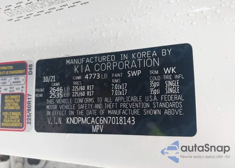 2022 Kia Sportage Lx z USA, uszkodzony, nr VIN KNDPMCAC6N7018143